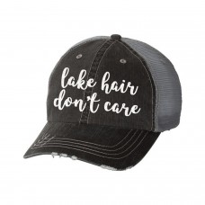 Lake Hair Don&apos;t Care Distressed Glitter Ladies Trucker Hat  Baseball Cap  eb-30542339